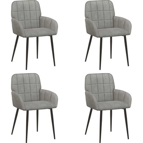 Maison Exclusive - Sedie da pranzo 4 pz Velluto Grigio Chiaro 57 x 50 x 85 cm (1/5)