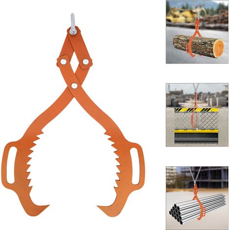 Pince forestière pour troncs d'arbres, pince de levage en acier, pince de chargement pour bois, pince à bois, force de traction 700kg, pince à remorquer, pince à recul, pince forestière