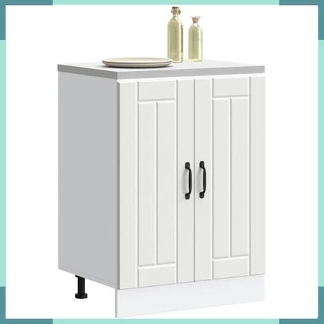 853677 Meuble de base de lavabo Lucca blanc bois d'ingénierie (1/5)