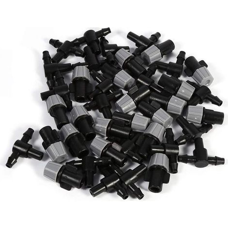 20 cabezales de aspersor con boquilla nebulizadora + conector en T para riego por goteo doméstico - Riego de jardín - Ahorro de agua (1/5)