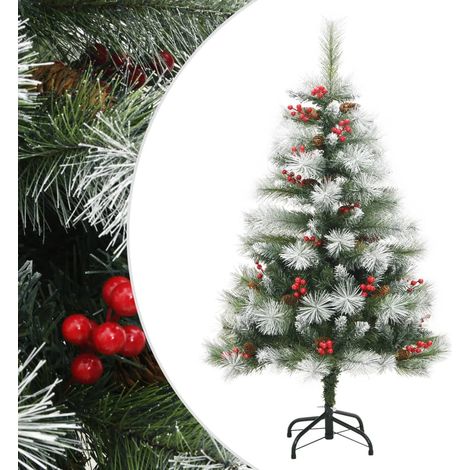 vidaXL Albero Natale Artificiale Incernierato con Pigne e Bacche 120cm (1/5)