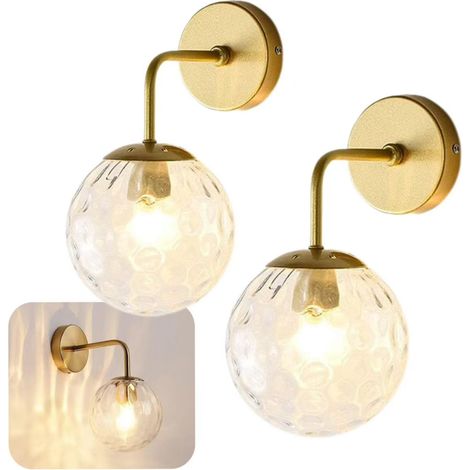 Appliques murales sphériques LED (2 unités),éclairage de miroir de salle de bain,lampe de chevet,lampe de table décorative(ampoules incluses) (1/5)