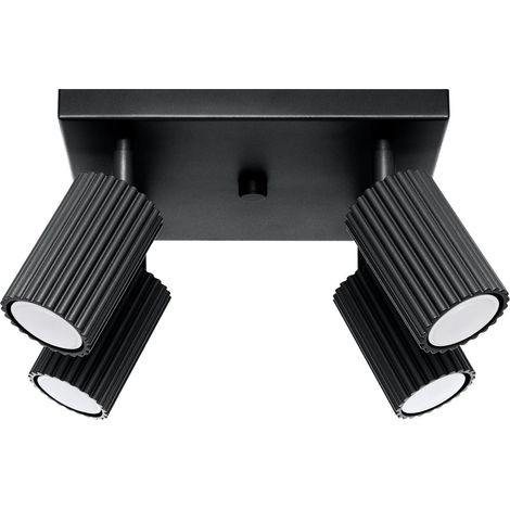Plafón Moto negro, 4 luces (1/5)