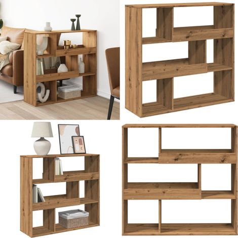 Separador de ambientes madera roble artisan 100x33x94,5 cm - Estantería de oficina - Estantería decorativa