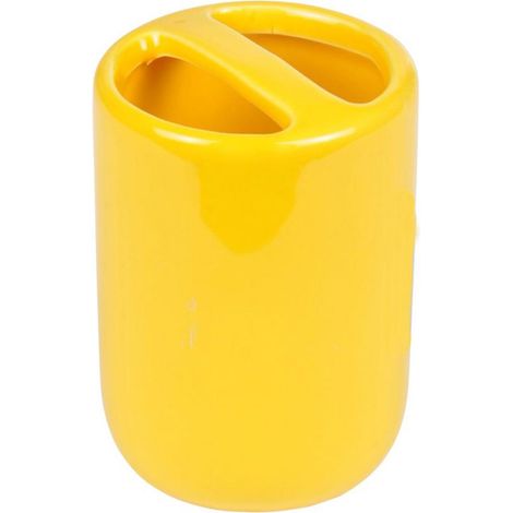 Gobelet Porte Brosse à Dents "Daynight" 10cm Jaune (1/2)