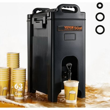 Distributeur de Boissons Isotherme 19 L Distributeur d’Eau Chaude et Froide Non Électrique Conservation 10 H Conteneur Isotherme avec Robinet Portable LDPE Alimentaire pour Camping Restauration (1/4)