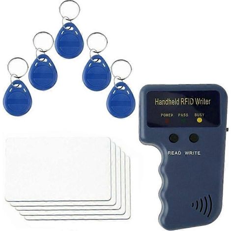 Dispositivo di copia, stampa, duplicazione, programmazione e lettura RFID EM4100 a 125 kHz + portachiavi e tessere ID riscrivibili T5577 EM4305 (1/5)