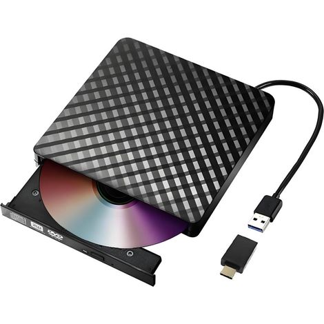 Graveur Externe - USB 3.0 - Lecteur DVD CD RW - Compatible Windows et Mac - 1 Pièce