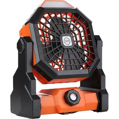 Ventilateur et brumisateur extérieur, rotation à 270°, avec lumière LED et crochet de suspension, ventilateur de bureau à faible bruit fonctionnant sur batterie de 7800 mAh (1/4)