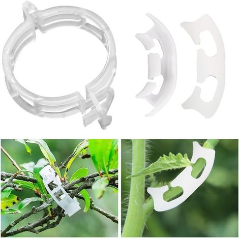 300 Stück Pflanzenklammern, 50 Stück Plant Bender Kits, Pflanzenclips Set, Secured Plastic Plant Clip für die Befestigung von Kletterpflanzen wie Tomaten, Rosen, Gurken und Weinreben
