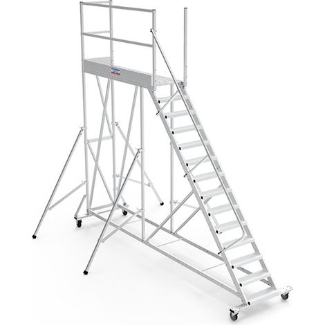 Mobile Plattform mit Geländer links und hinten - Maximale Arbeitshöhe 5.00m - PTF215G-RS (1/5)