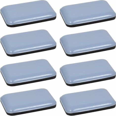 8x Patin glisseur téflon Teflon PTFE autocollant adhésif rectangulaire 35 x 25 mm Protection Sol Parquet Pied Chaise Meuble (1/2)