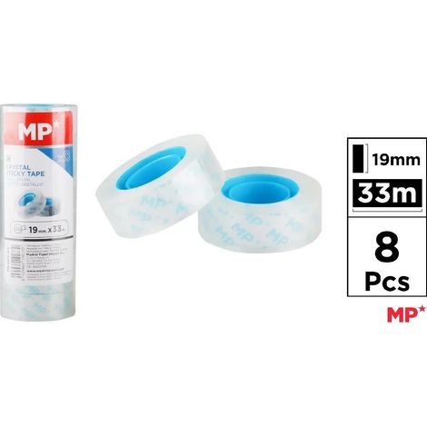 Transparentes selbstklebendes Klebeband 19 mm x 33 m (8 Stück)