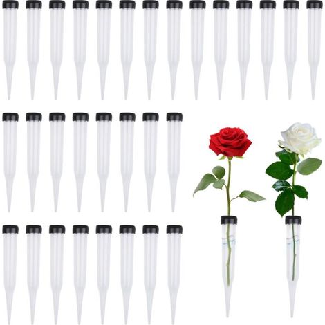 Set di 50 tubi per fiori in plastica trasparente – riutilizzabili (1/5)