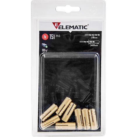 10 pz tasselli T51 M8 Elematic tassello ancorante in ottone   10x29 mm (1/2)