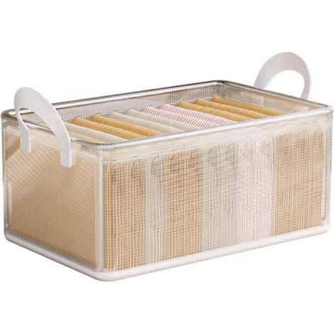 SABIR Boîte de rangement pour vêtements, boîte d'organisation de garde-robe multicouche, panier de rangement pliable Transparent (1/5)