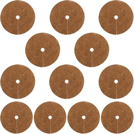 Ensemble de 12 tapis ronds en fibre de coco 30 cm - Disque de mouillage pour plantes - Protection hivernal et protection contre le gel (1/2)
