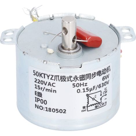 15 U/min Synchronmotor, Mikrountersetzungsgetriebe mit Kondensator, 220 V Wechselstrom (1/5)