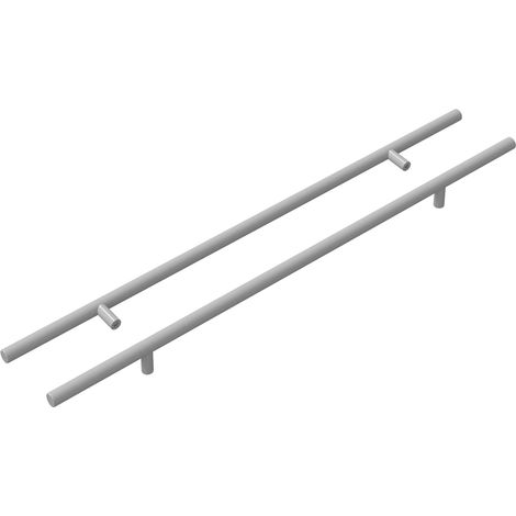 Mango 2 pcs Plateado 500 mm Acero vidaXL