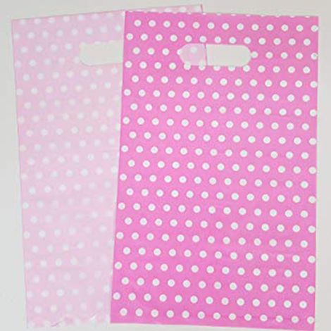 Trade Shop - 60 Beutel-Taschen Rosa Plastiktüten Pois Pois Poist Candamelle -
