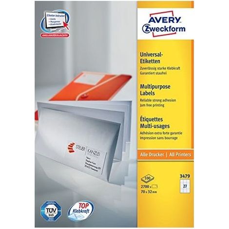 Avery Etiquetas blancas - ECOLÓGICAS, CERTIFICADAS FSC® 70 x 32 mm