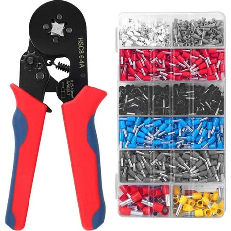 Pince à sertir HSC8 6-4, 1250 - Pince à sertir pour cosses électriques 0,25-10 mm² - Outils de sertissage pour installations électriques et réparations automobiles - M