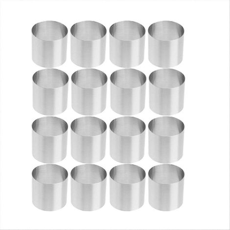 Rond cercle à gâteau moule acier inoxydable cuisson anneaux 16 pièces mousse moule (1/5)