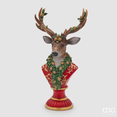 EDG Enzo De Gasperi Decoro Renna Natale H 39,5 Cm L 21 Cm L 13 Cm Multicolor (1/3)