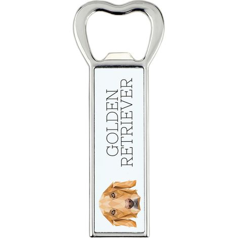 Apribottiglie Golden Retriever con foto e incisione per la birra Art-Dog. (1/5)