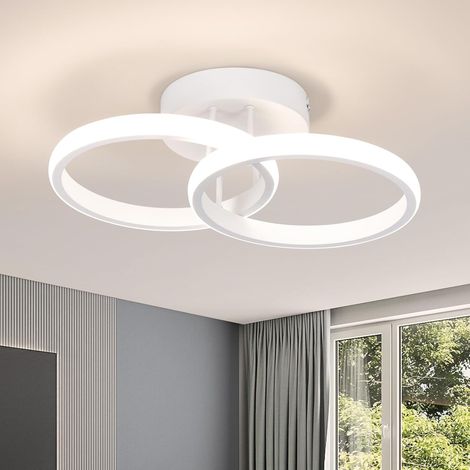 Plafonnier LED rond moderne, plafonnier de couloir, trois couleurs réglables, convient aux couloirs et aux escaliers (blanc, 1 pièce). (1/5)