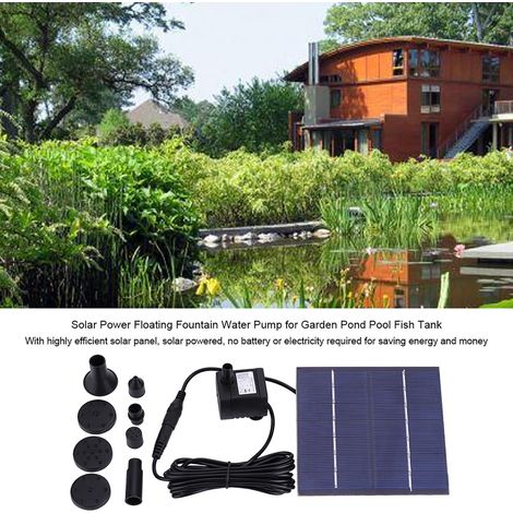 Pompe à eau solaire pour fontaine de jardin, bassin, piscine ou aquarium (1/5)