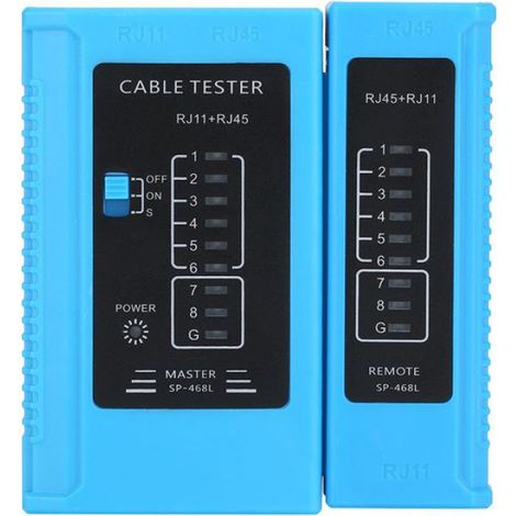 Testeur De Câble - RJ45 Et RJ11 - Pour Diagnostic Réseau Ethernet LAN - Auto-Analyse - 9,7 x 10,3 x 2,8 cm - 116 g (1/5)