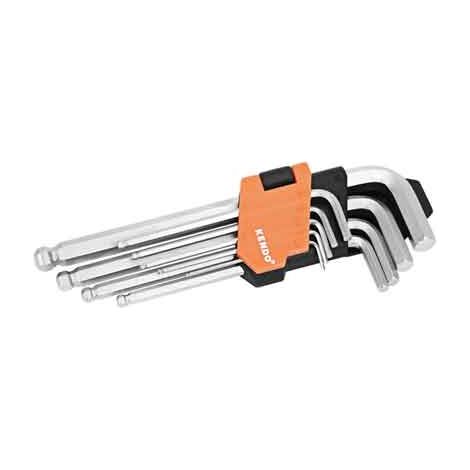 SET CHIAVI MASCHIO ESAGONALI LUNGHE KENDO C/SFERA 9 PEZZI 1,522,53456810 mm - KENDO