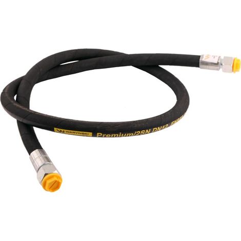 Flexible hydraulique 275 bar DKR/DKR filetage 1/2" BSP droit L-1500 mm DN12-2SN (C11C11/211/13-1500) 27,5 MPa