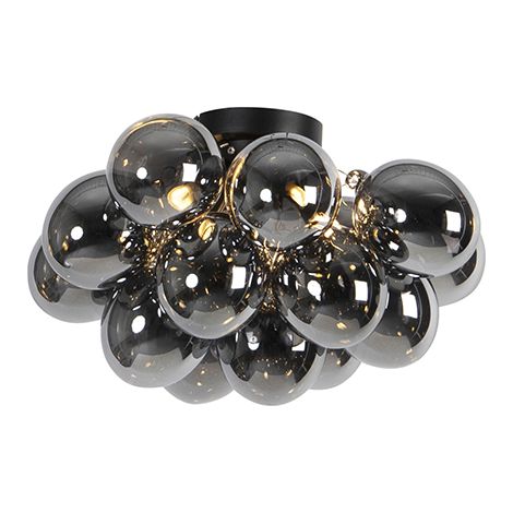 QAZQA Lampada da soffitto uvas - Design - Vetro,Acciaio - Nero - Sfera Max. 4 x Watt