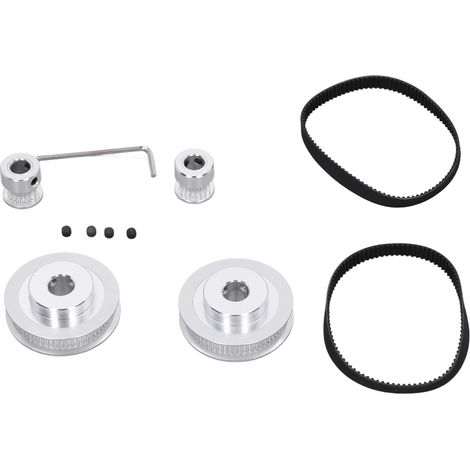 Poulie synchrone 20/60 dents 10mm aluminium, courroie crantée 200mm incluse, accessoire imprimante facile à démonter (1/5)
