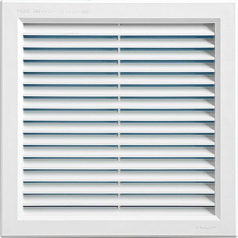 Grille ventilation PVC traditionnelle à encastrer 240 x 240 mm avec moustiquaire - First Plast