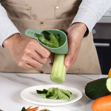 Épluche-légumes - Tube de Rangement Intégré - Lame en Acier Inoxydable - Design Angulaire 120° - Ergonomique - Pour Cuisine Maison - 1 Pièce (1/5)