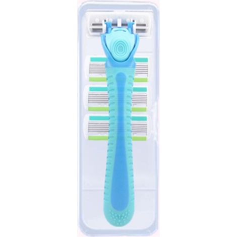 Rasoir Pour Épilation Intime - Tête Compacte Avec Barre Anti-Irritation - Pour Zones Délicates - 1 Rasoir + 4 Recharges De Lame (1/5)
