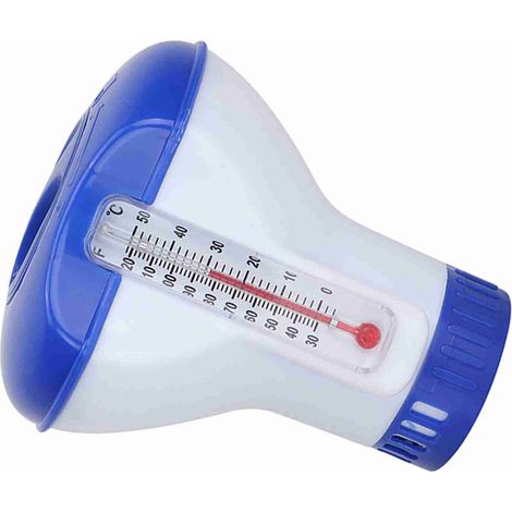 Schwimmender Chlorspender für Schwimmbäder mit Thermometer- und Tablettenhaltern (1/5)