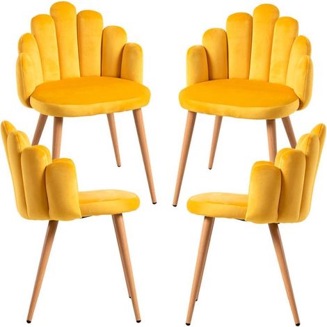 Packs Sillas Comedor - Pack 4 Sillas Hand Terciopelo - Amarillo (1/5)