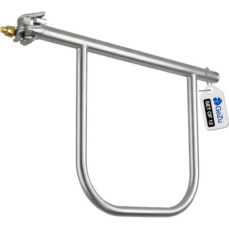 Lot de 12 Garde-Corps à Double Extrémité Galvanisé à Chaud – Finition brute – Échafaudage robuste pour garde-corps frontal double et construction – GeZu Impex