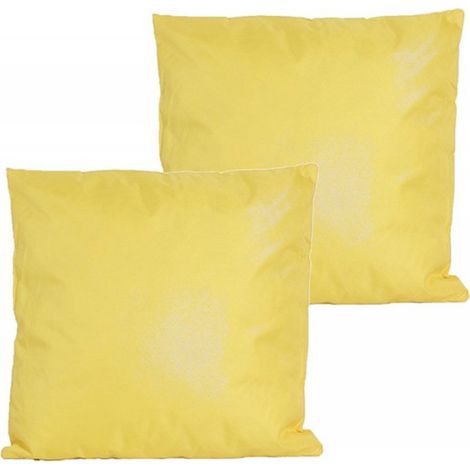 Coussins d'extérieur de la collection Anna - Lot de 2 - jaune - 60 x 60 cm - intérieur/extérieur (1/2)