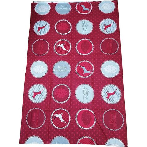 Trade Shop - Tovaglia 6 Persone Rosso Renna Pois Christmas Tavola Natale 130x170cm Natalizia -