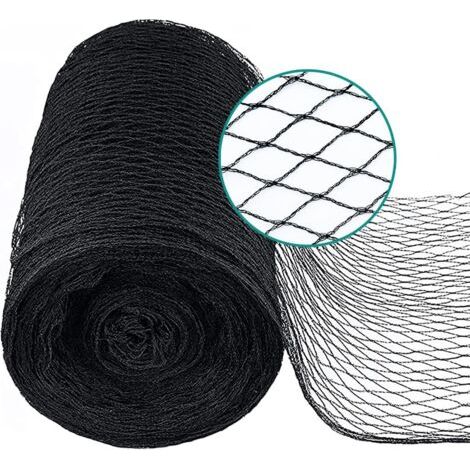 8m x 10m Filet pour Bassin à Noir, Couverture en Filet à Mailles Fines - Protège Les Poissons des Oiseaux, des Chats, des Prédateurs, UV - Réutilisable, Piquets Inclus