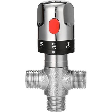 Thermostatic shower valve G1/2 – Precise temperature control – Easy installation – Silver (1/5)