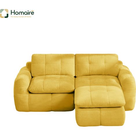 Sofa mit Modulen aus Chenille gelb mit Armlehnen en Polyester 194 x 160 x 68 cm HOMAIRE (1/5)