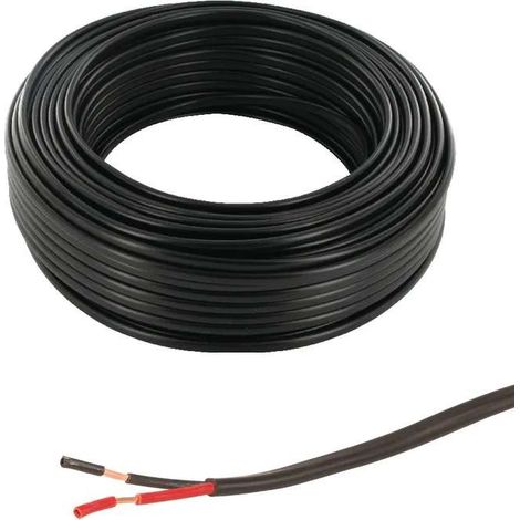 Cyclingcolors – Câble de remorque 2 fils 12/24V 26A – Câble électrique 2 x 2,5mm² – PVC noir pour caravane et camion – Longueur 5 mètres