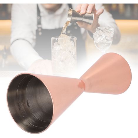 Kreativer, einteiliger Messbecher aus Edelstahl, fein graviert, Metallmessbecher, 1/2 oz, kupferplattiert. (1/5)