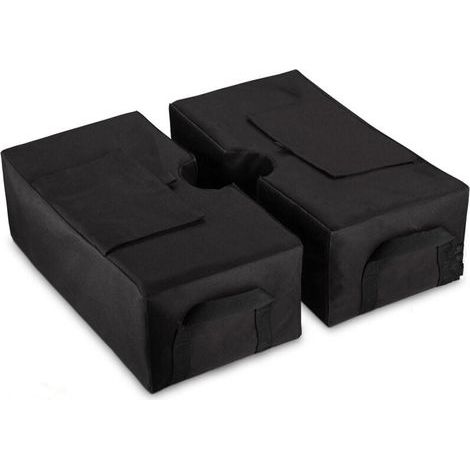 2pcs Sac de Poids de Base pour Parasol, 45,7 cm Sac de Sable pour Parasol, Jardin, Patio, Extérieur ,Installation Facile (Noir) (1/4)